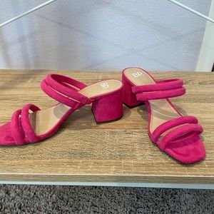 Hot Pink BP Block Heel Sandals